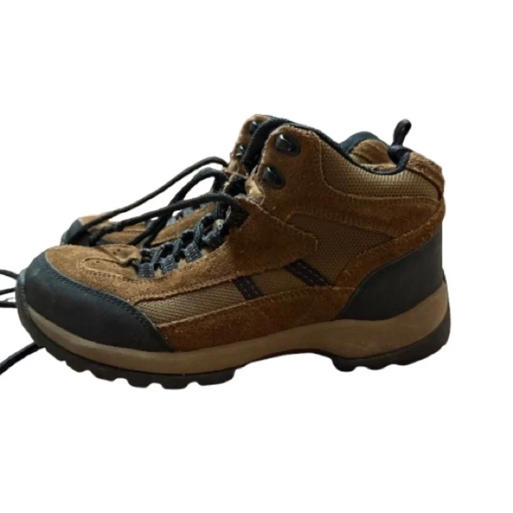 Lands’ End Kids Brown Suede Hiking Boots Size 7HB Trail Outdoor